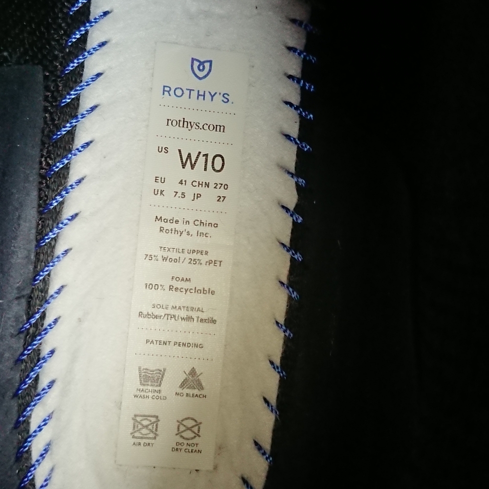 Rothy's black merino wool sustainable Washable Chelsea Ankle Boots Sz 9.5 - Picture 10 of 15